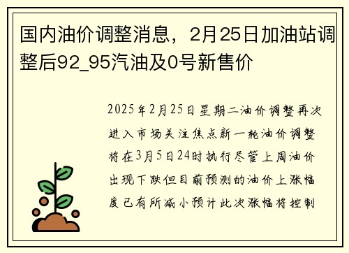 国内油价调整消息，2月25日加油站调整后92_95汽油及0号新售价