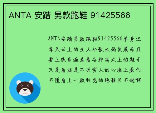 ANTA 安踏 男款跑鞋 91425566